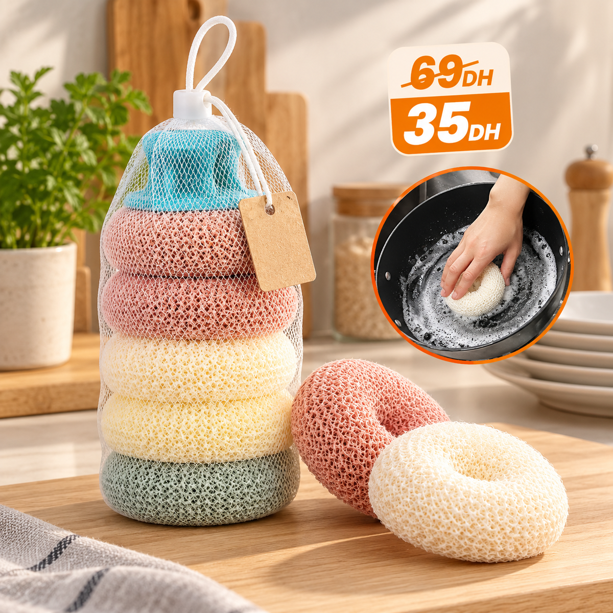 Lot de 6 Éponges de Nettoyage Multifonctions