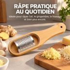 Râpe Multifonction en Bambou et Acier Inoxydable